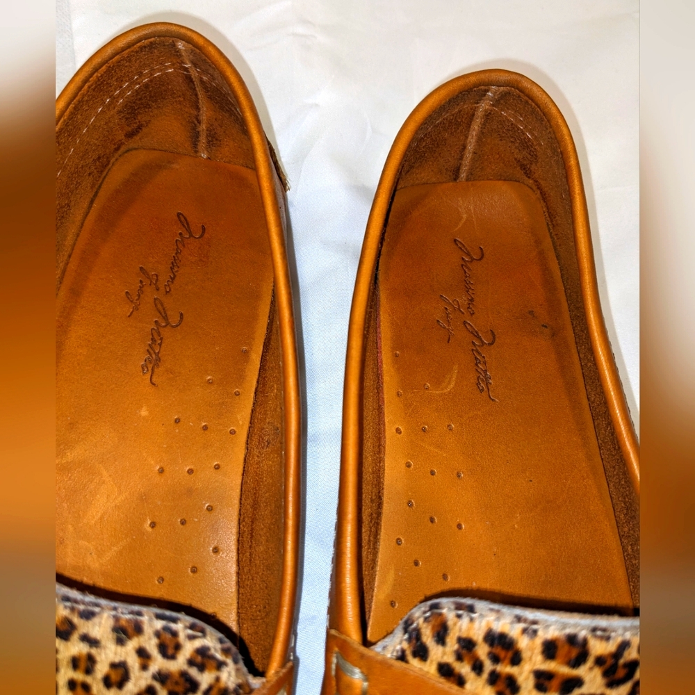 Massimo Matteo Firenze Animal Print Penny Loafers - Picture 3 of 9
